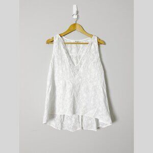 POL Sleeveless Lace Floral Tank Top Small Open Back